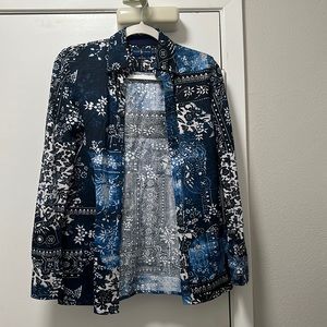 Button Up Shirt- Ralph Lauren - Blue/White flower print